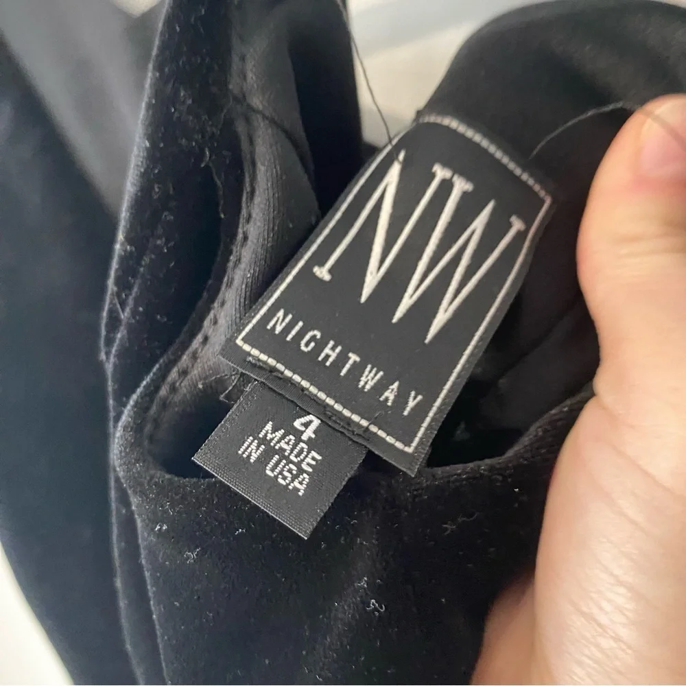 NW Nightway Black Velour Sleeveless‎ Long Dress 4